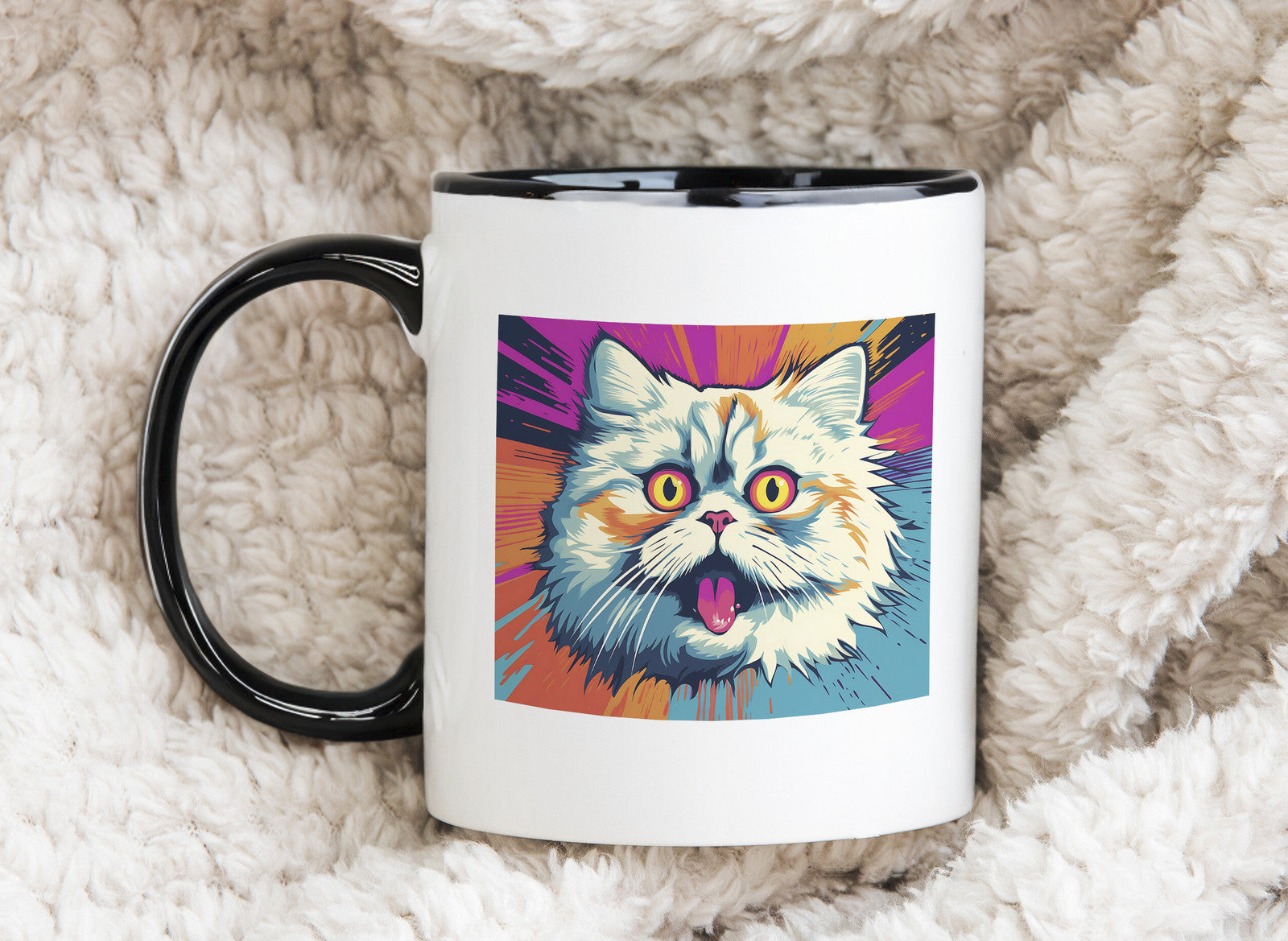Pop art Cat Novelty mug Caffeine Cup