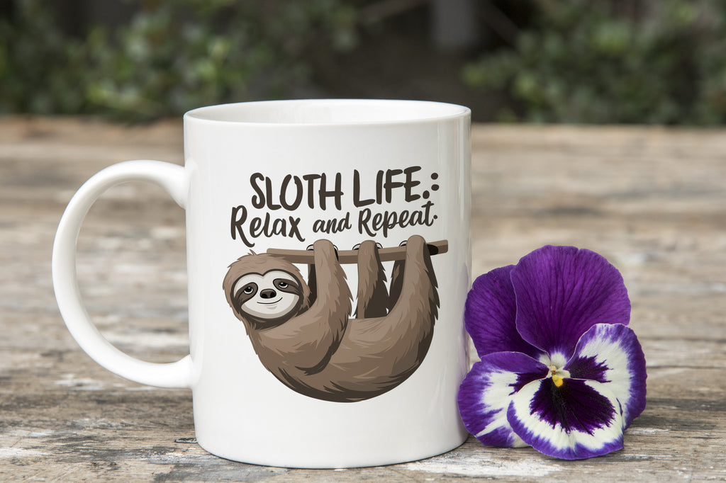 Sloth Novelty Mug Coffee Cup sloth Life Relax and Repeat