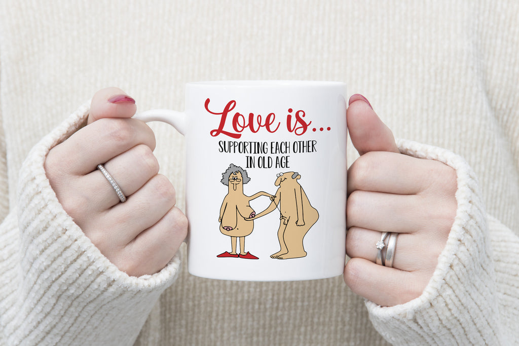Love is Supporting Each other in Old Age Novelty Mug