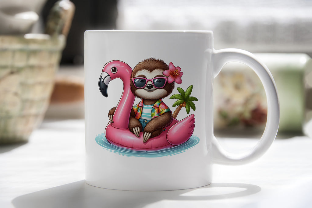 Summer Hat Sloth Novelty Mug Caffeine Pool Party Inflatable flamingo Tea Cup