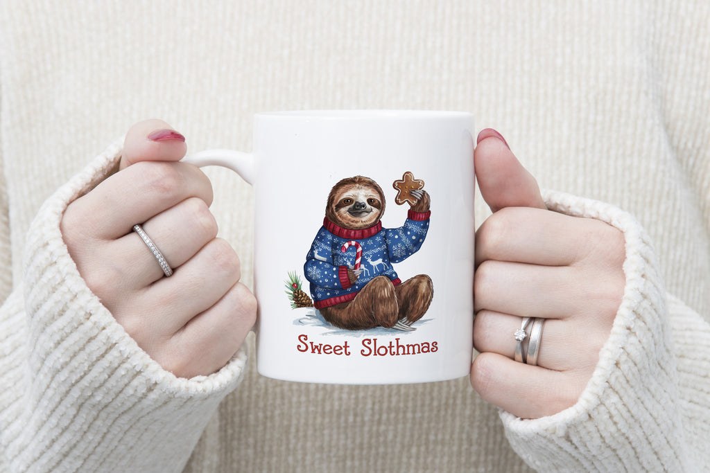 Christmas Sloth Mug Sweet Slothmas Coffee Novelty Cup