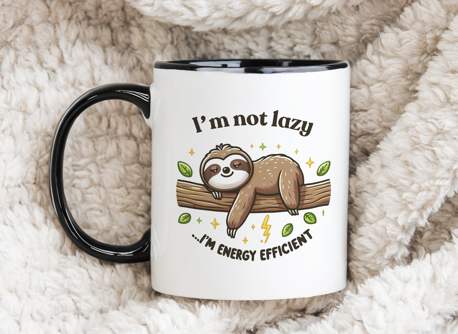 Sloth I'm not Lazy I'm Energy Efficient Novelty Mug