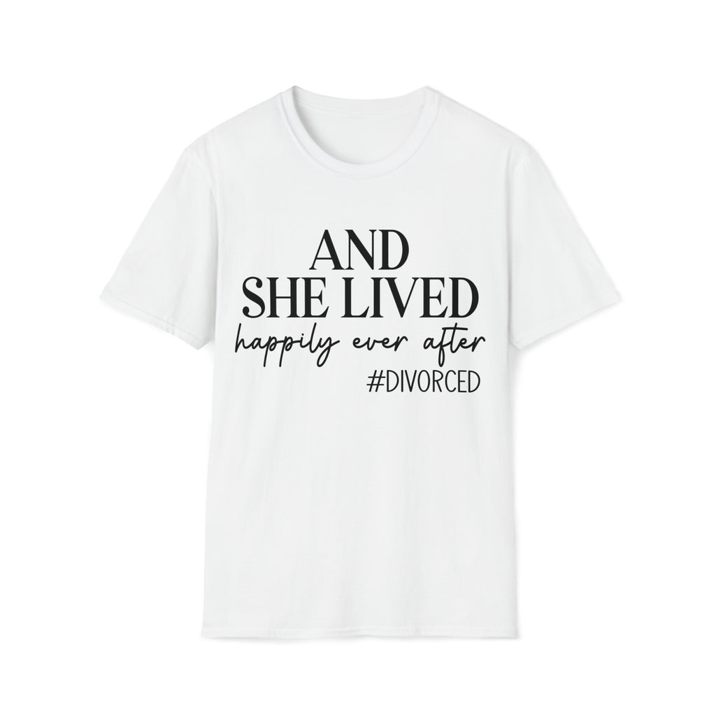 Novelty t-shirt funny newly divorced unisex t-shirt white gift for divorcee