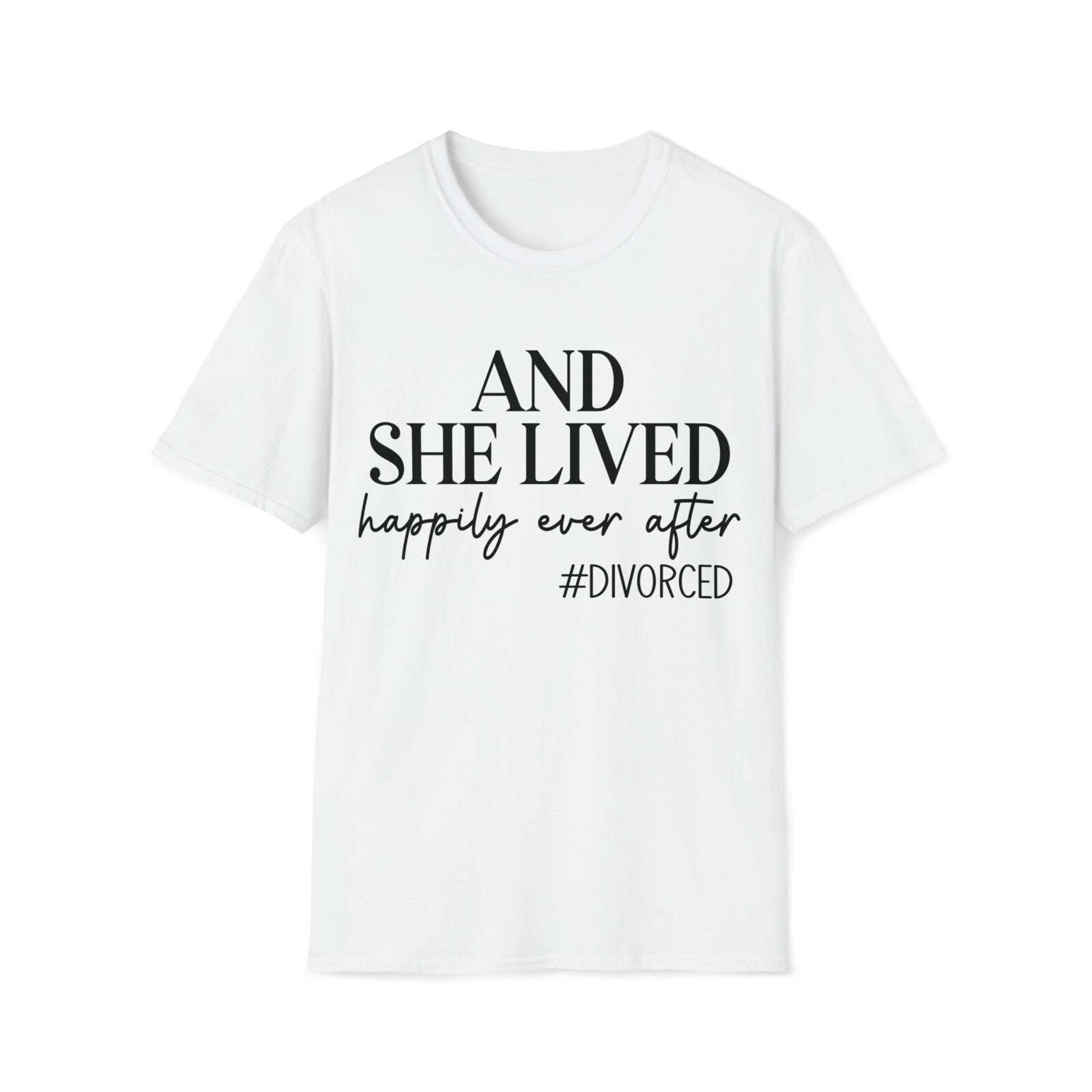 Novelty t-shirt funny newly divorced unisex t-shirt white gift for divorcee