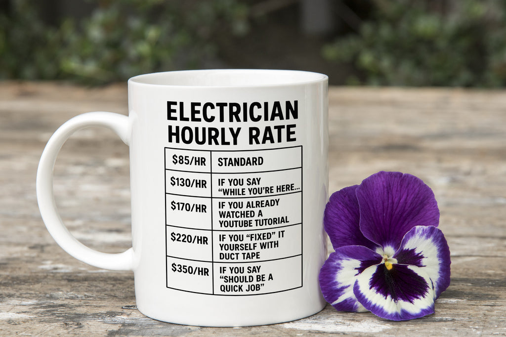 Electrician hourly wage funny Novelty mug Coffee Cup