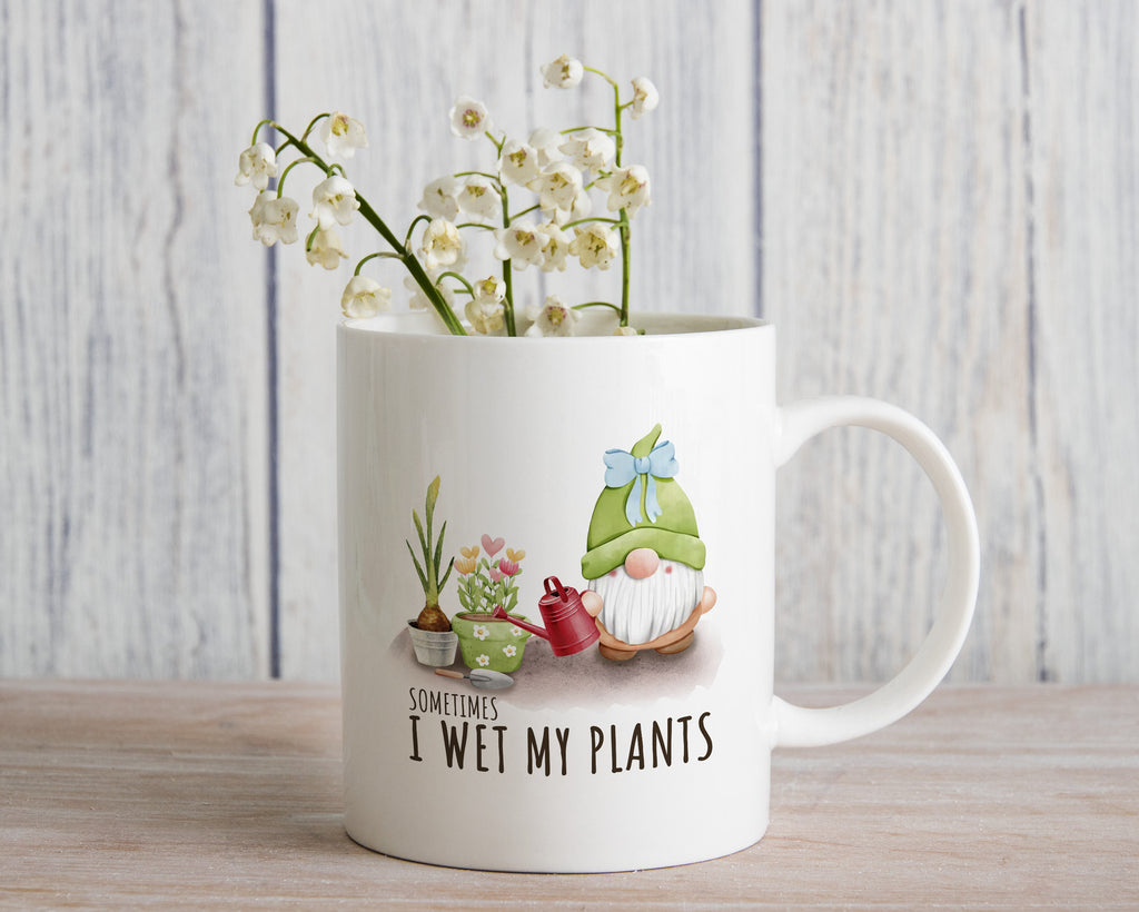 Novelty Mug Sometimes I Wet My Plants Gnome Gardening Coffee Cup