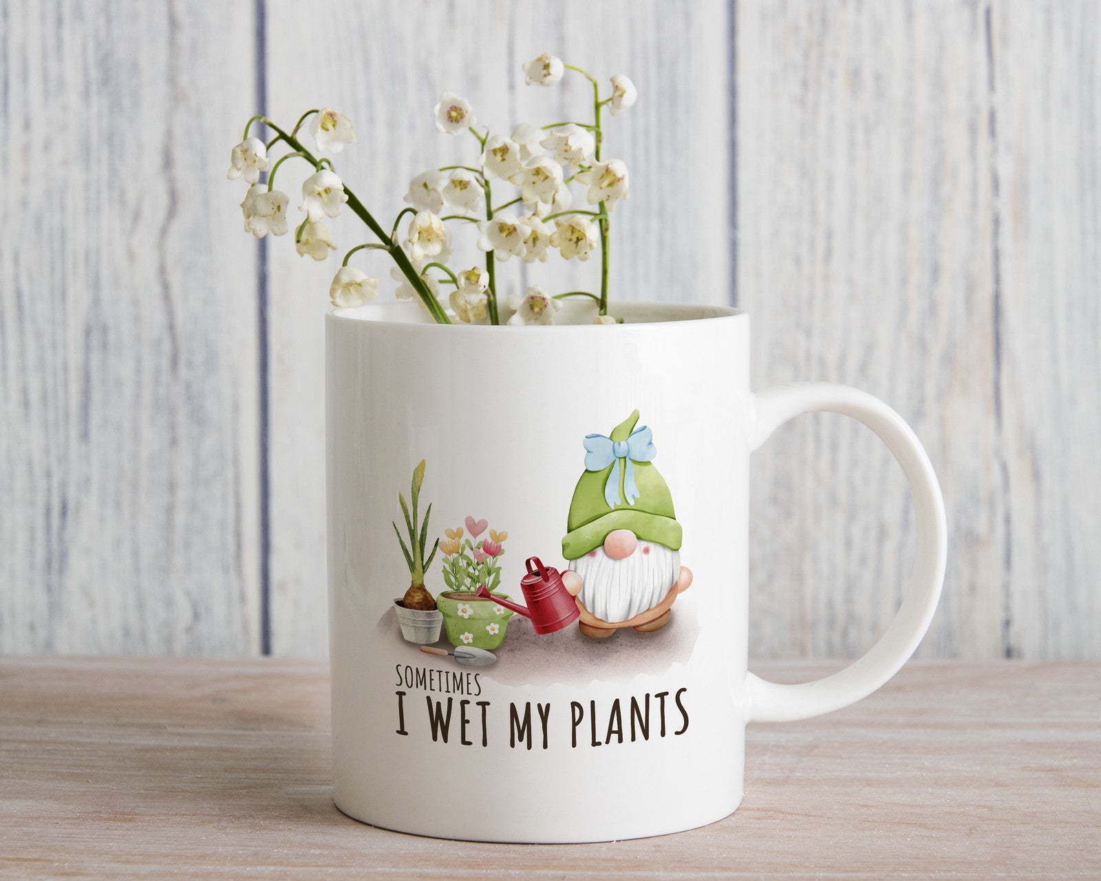 Novelty Mug Sometimes I Wet My Plants Gnome Gardening Coffee Cup