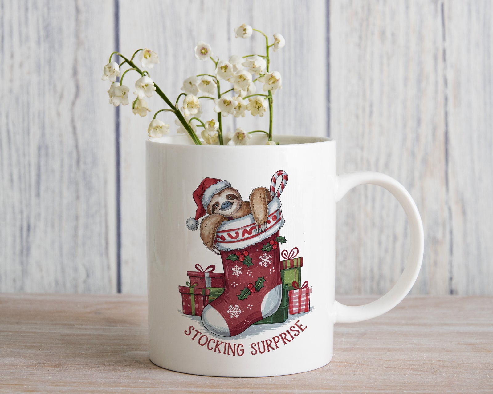 Sloth Christmas Novelty Mug Stocking Suprise Coffee Cup