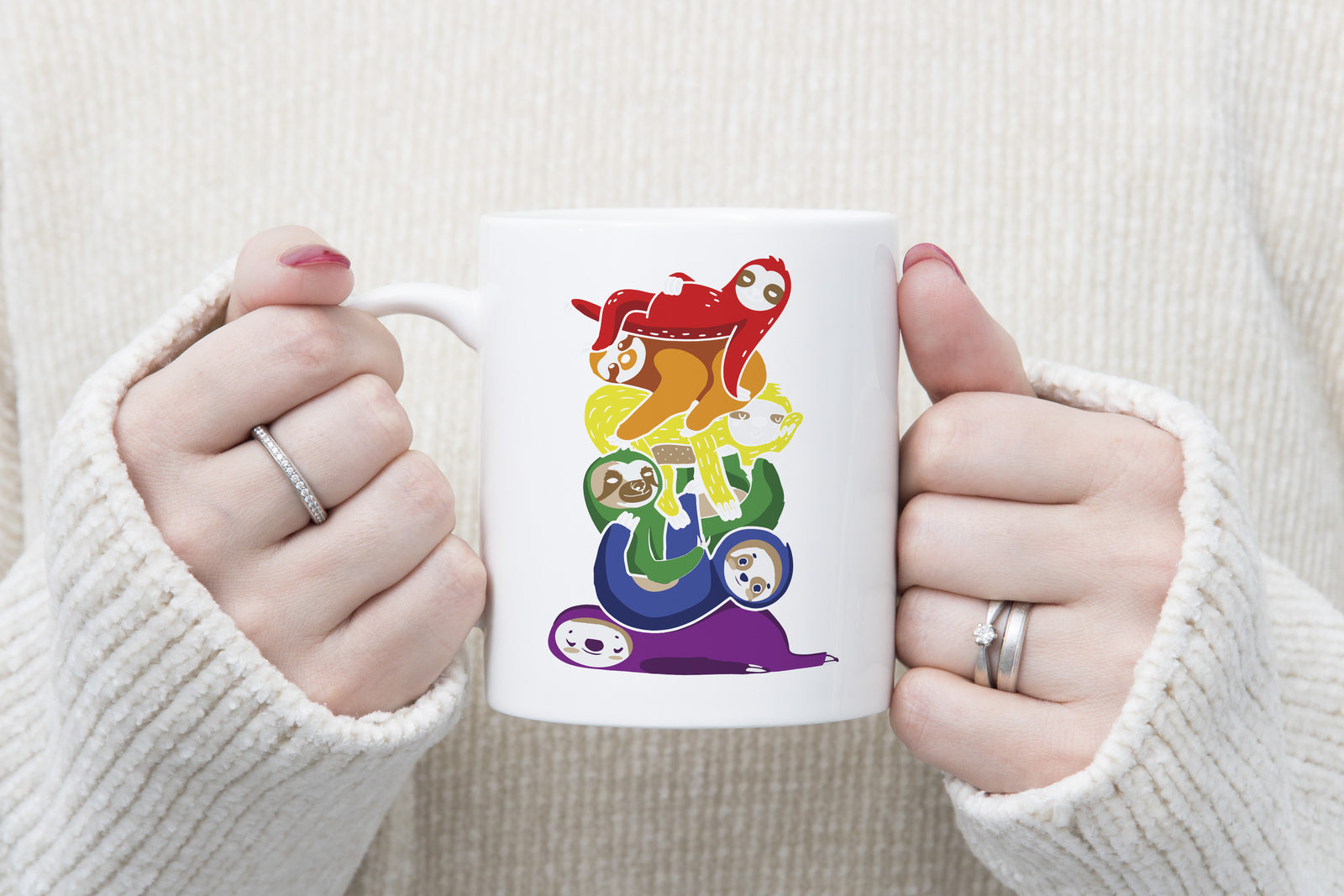 Sloth Pride Rainbow Novety Mug Love Coffee Cup