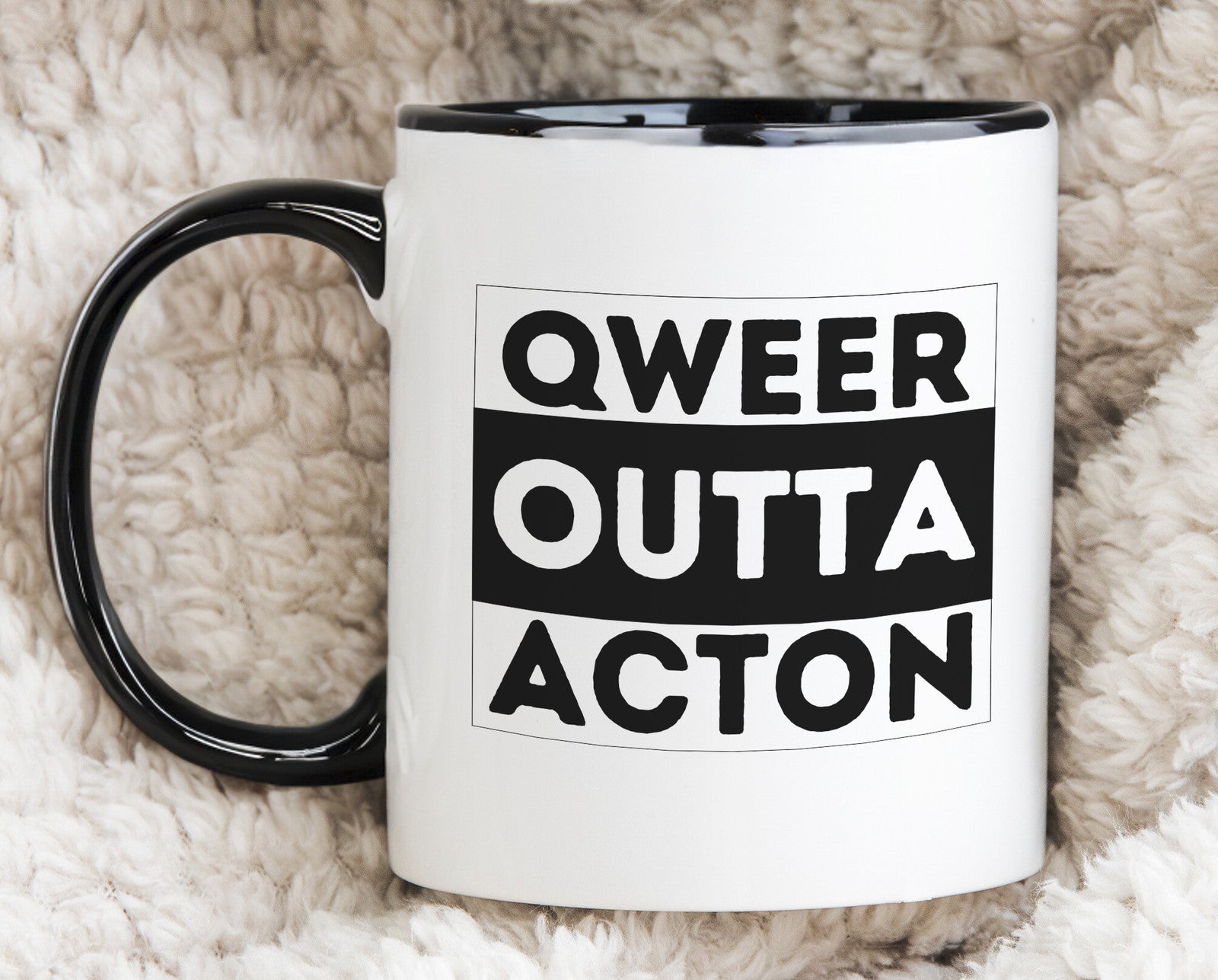 Qweer outta Action ACT Novelty Mug Gay Pride LGBTQIA Coffee Cup