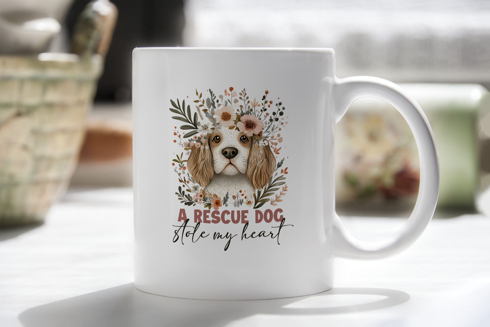 A Rescue Dog Stole my Heart Coffee Cup