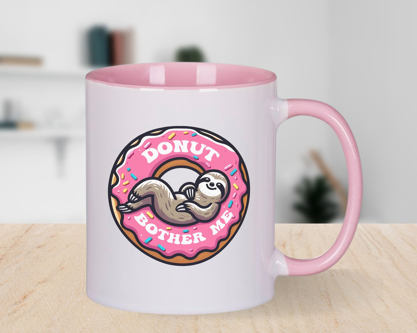 Sloth Mug Pun Donut Bother Me Coffee Novelty Cup