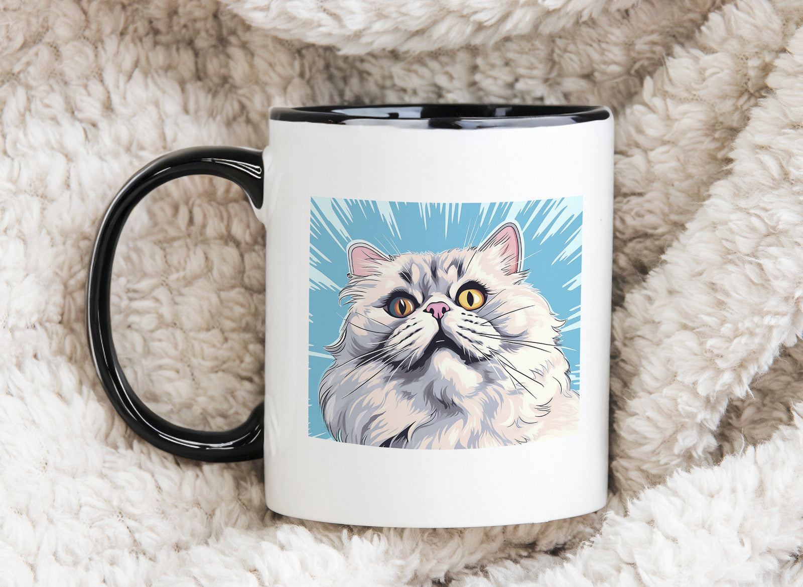 Pop art Persian Cat Novelty mug Caffeine Cup