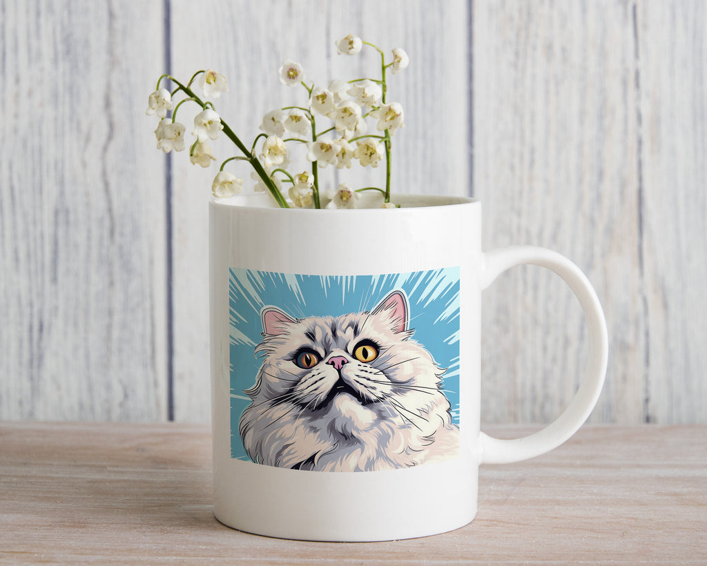 Pop art Persian Cat Novelty mug Caffeine Cup