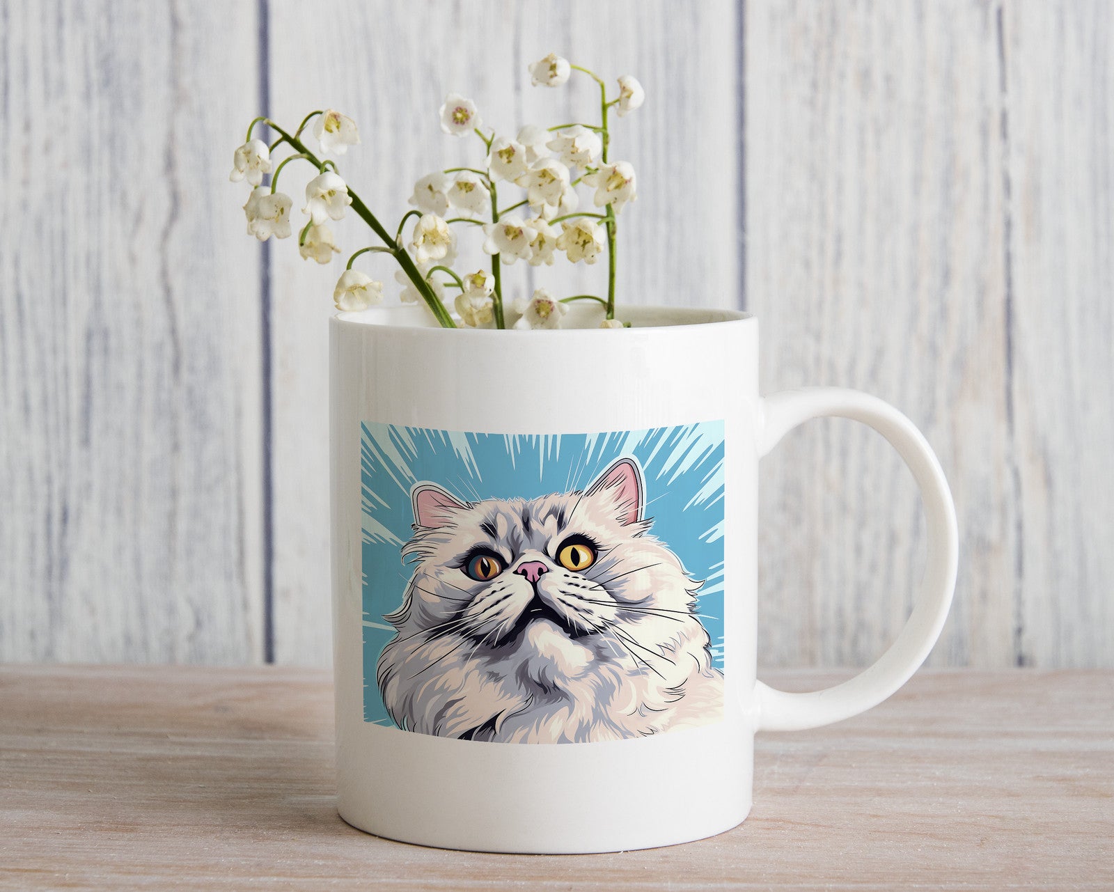 Pop art Persian Cat Novelty mug Caffeine Cup