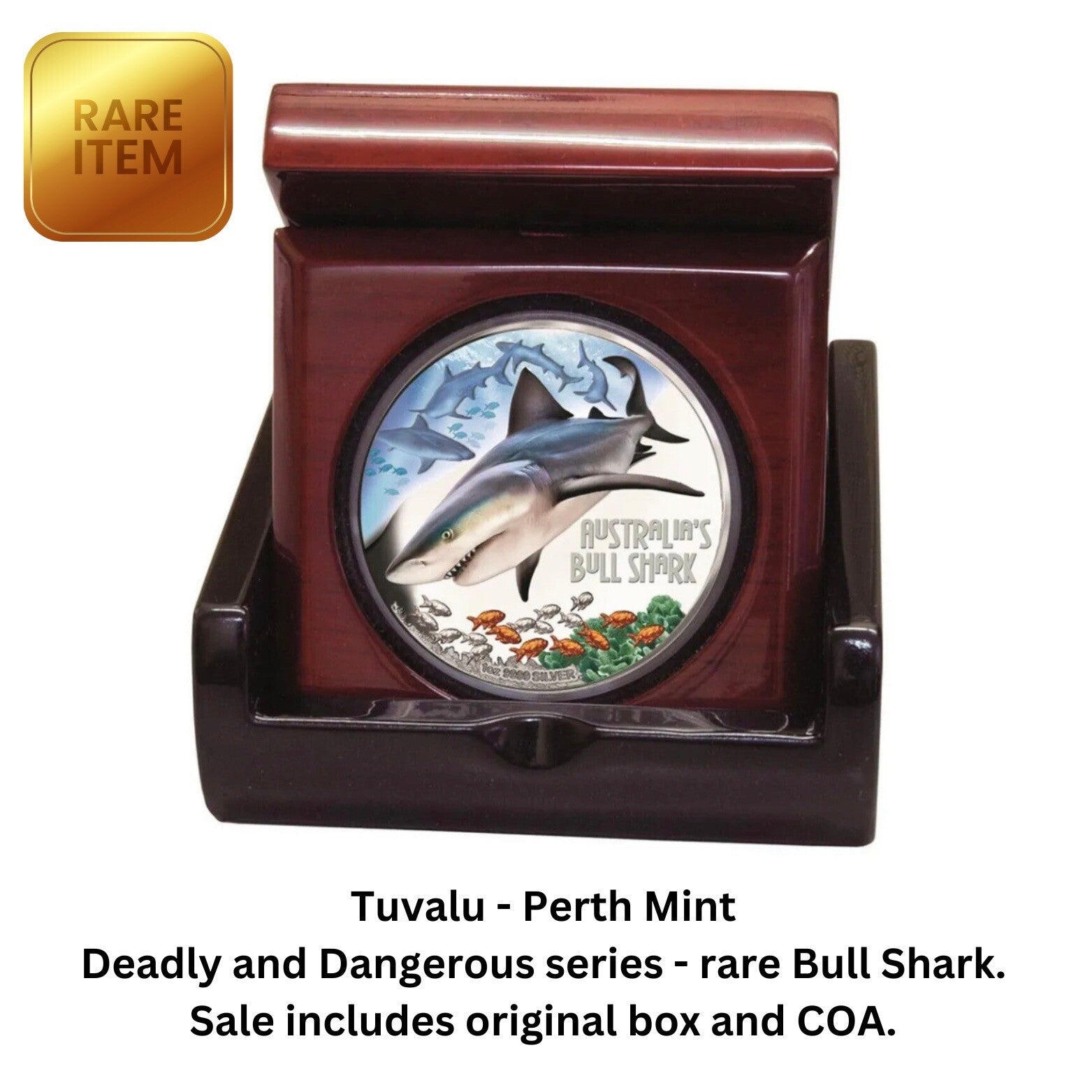 Bull Shark coin 2017 Tuvalu Deadly and Dangerous Australian Silver Proof Perth