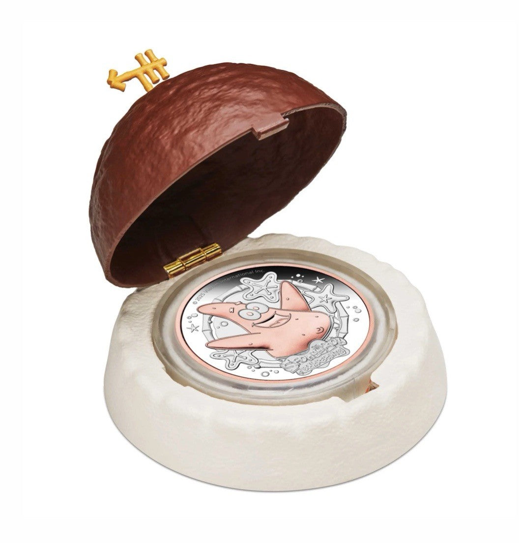 Tuvalu PATRICK STAR Spongebob Squarepants 2025 P 2oz Silver Proof Gilded $2 Coin