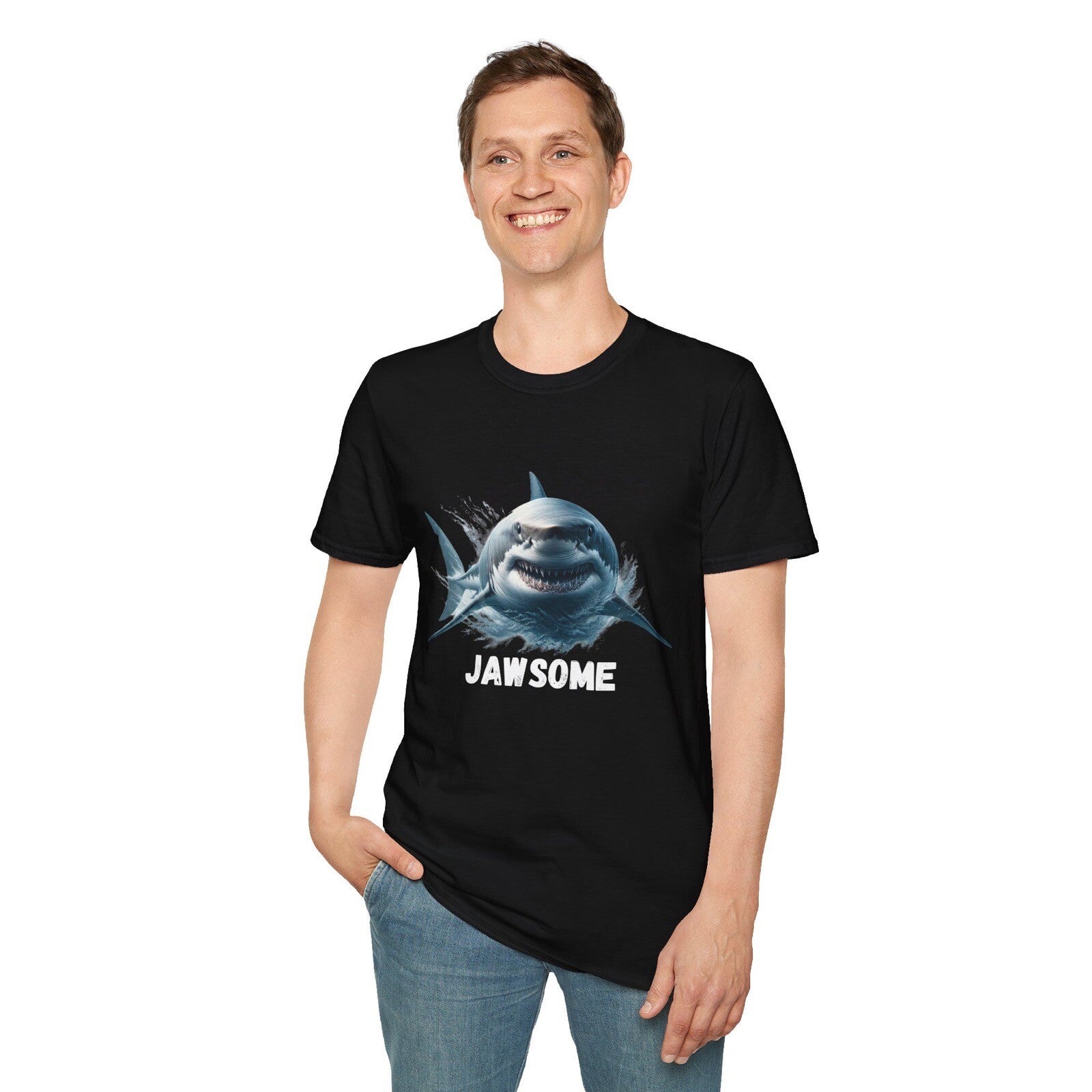 Jawsome Shark Novety unisex t-shirt black