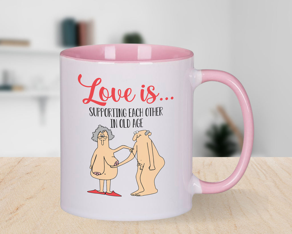 Love is Supporting Each other in Old Age Novelty Mug