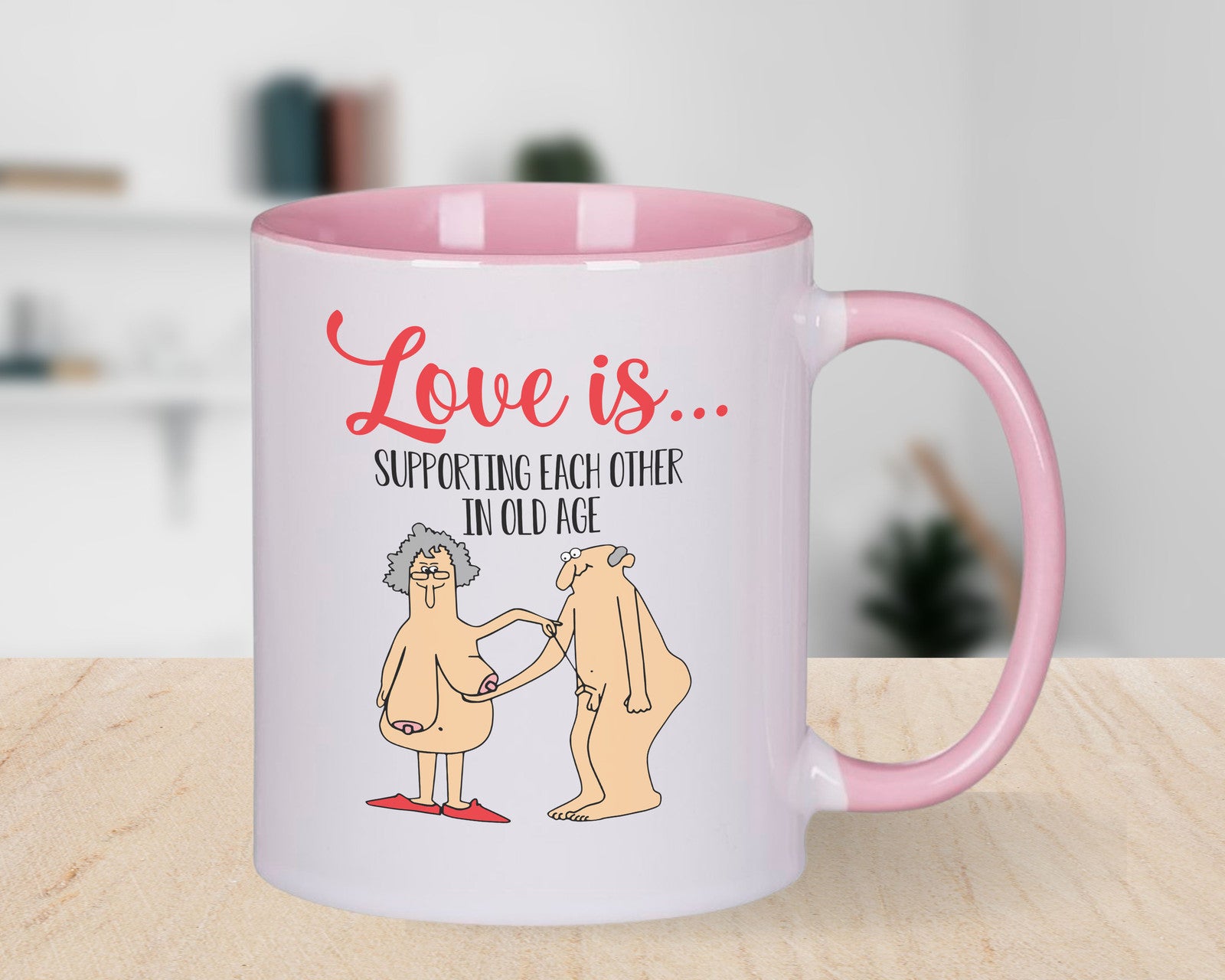 Love is Supporting Each other in Old Age Novelty Mug
