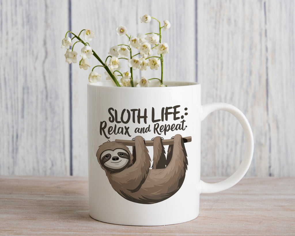 Sloth Novelty Mug Coffee Cup sloth Life Relax and Repeat