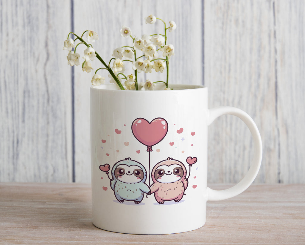 Sloth Lover Novety Mug Love Heart Balloon Coffee Cup