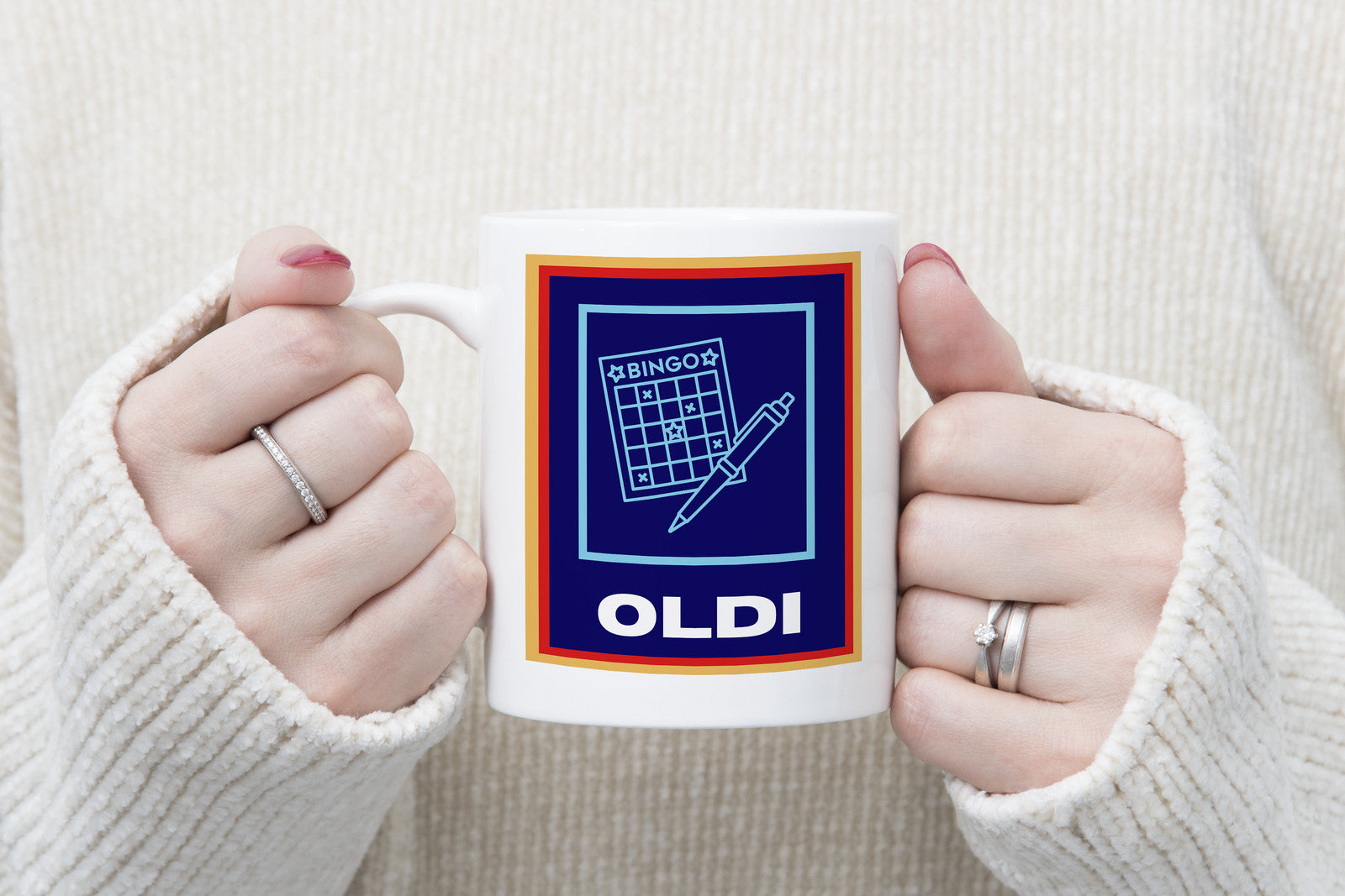 Oldi Bingo Funny Novelty Mug Aldi Parody Old Man Woman