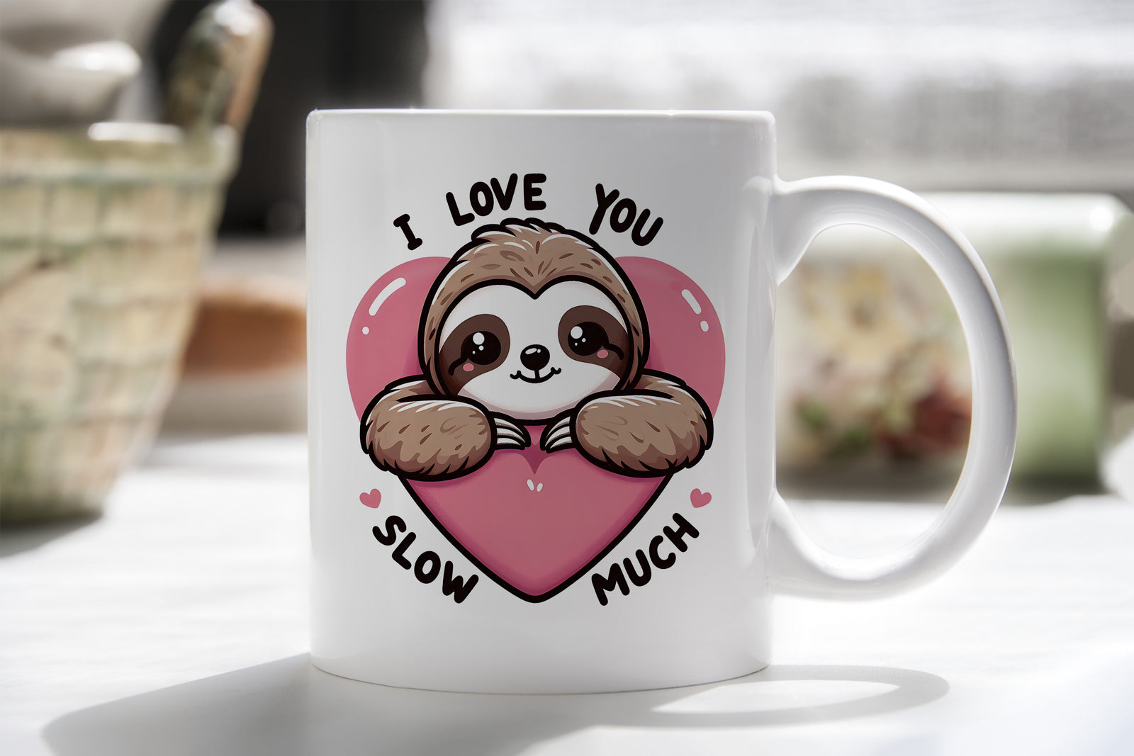 Sloth Mug I Love you Slow Much Coffee Novelty Cup Valentines Day