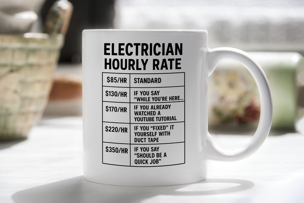 Electrician hourly wage funny Novelty mug Coffee Cup