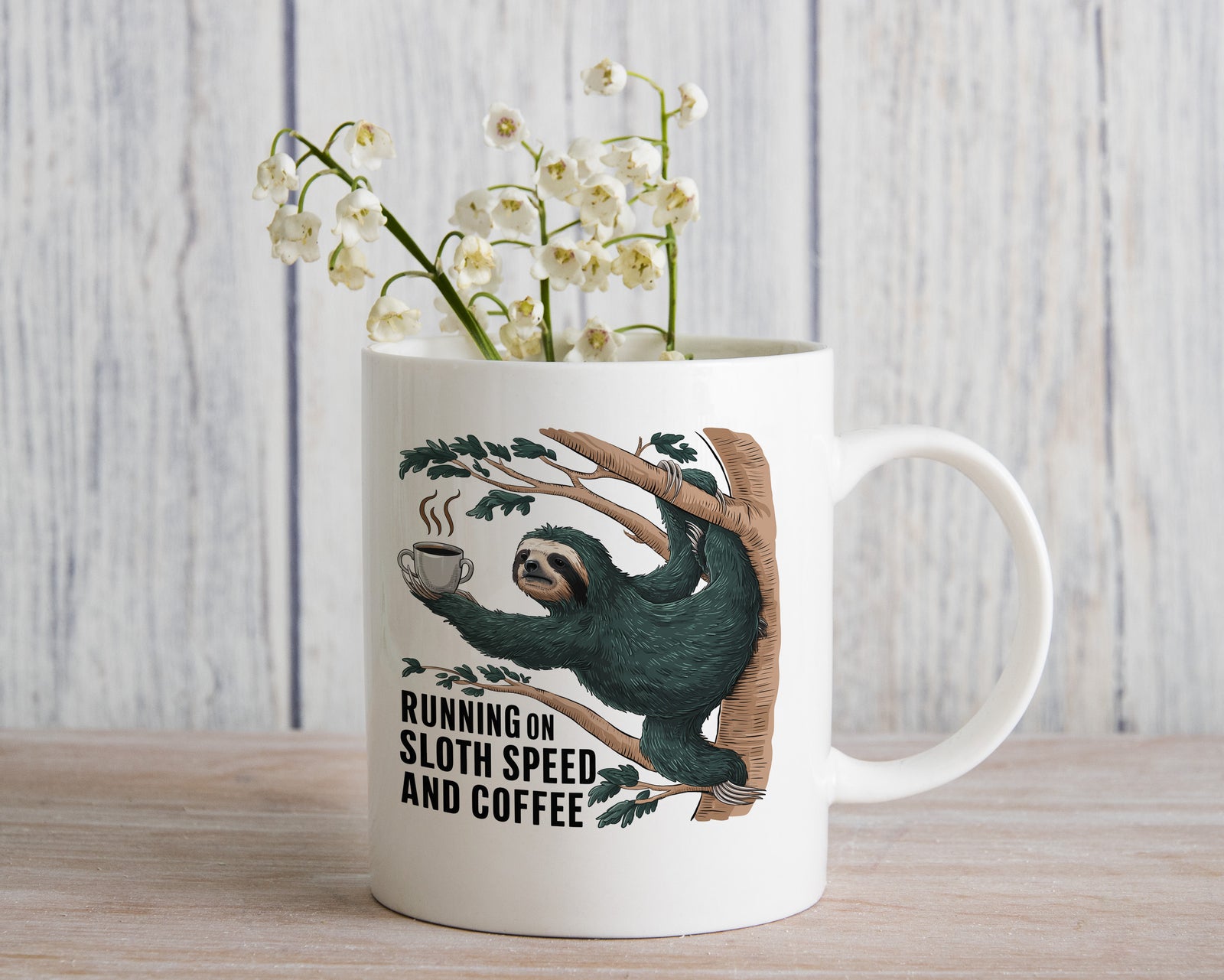 Running on Sloth Speed and Coffee Novelty Mug Tea Cup