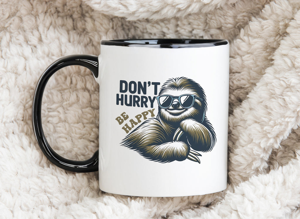 Sloth Mug Don't Hurry Be Happy Coffee Novelty Cup