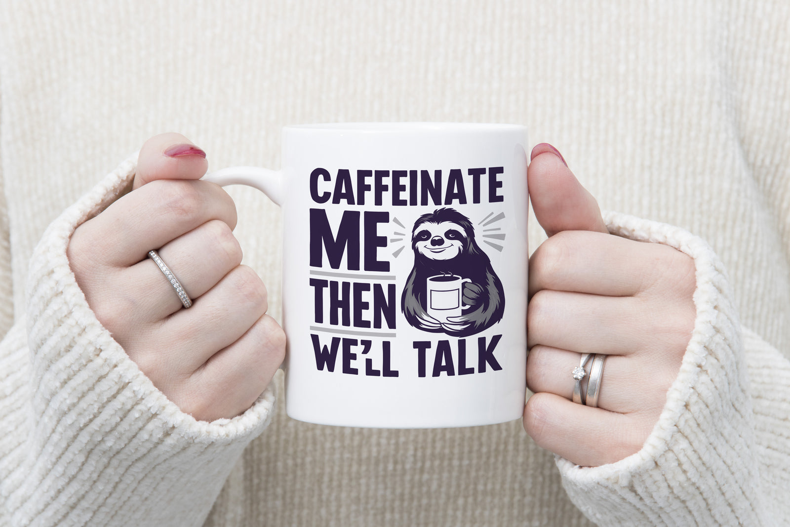 Sloth Mug Caffeinate Me Then We'll Talk Coffee Novelty Cup