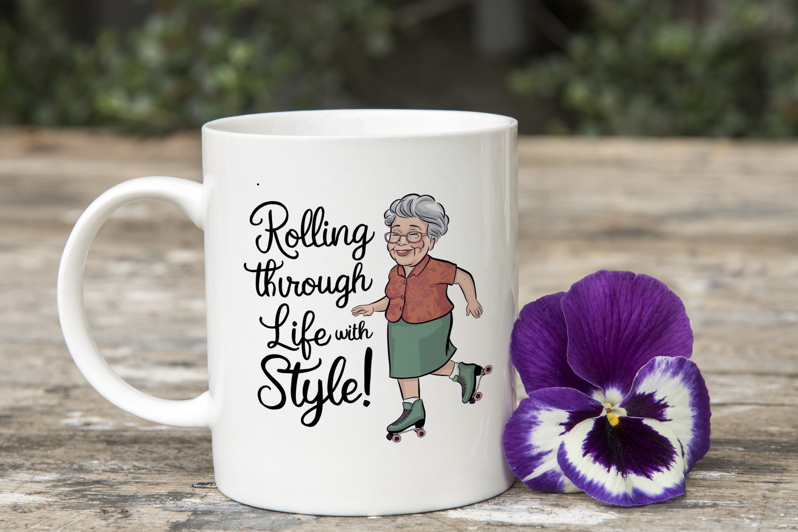 Rollerskater Granny Gift Funny Grandma Novelty Mug Gift for Christmas Coffee Cup