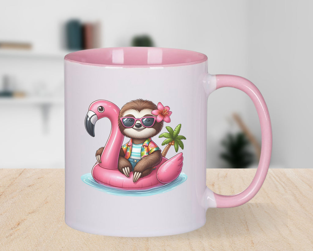 Summer Hat Sloth Novelty Mug Caffeine Pool Party Inflatable flamingo Tea Cup