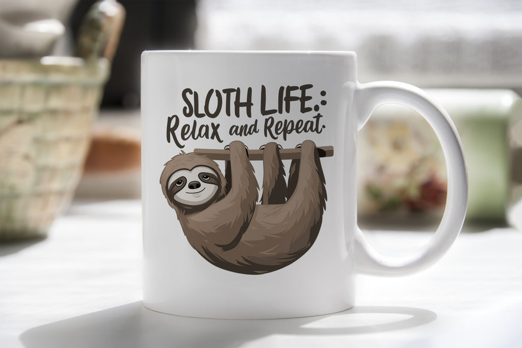 Sloth Novelty Mug Coffee Cup sloth Life Relax and Repeat