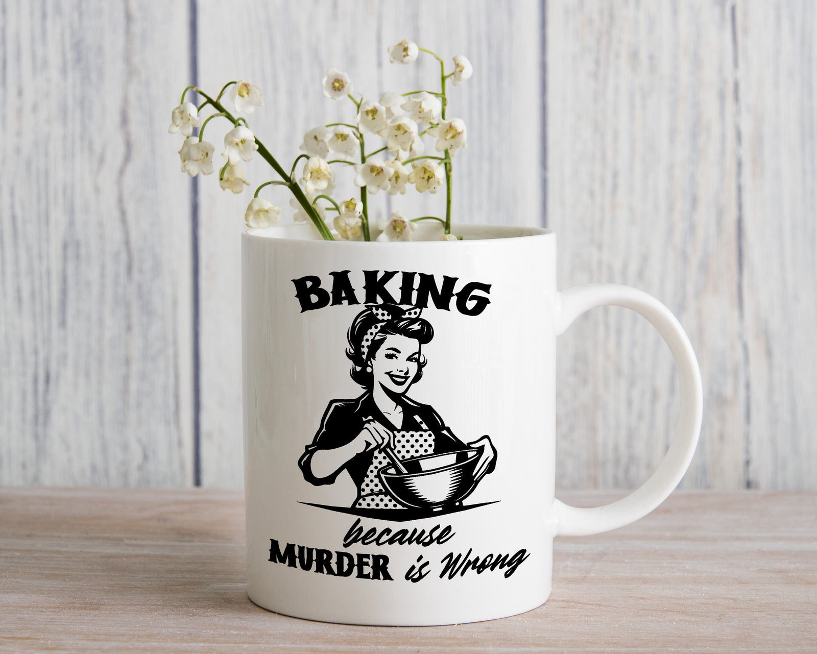 Baking Novelty Mug Bake Lover People Murder is Wrong Coffee Cup