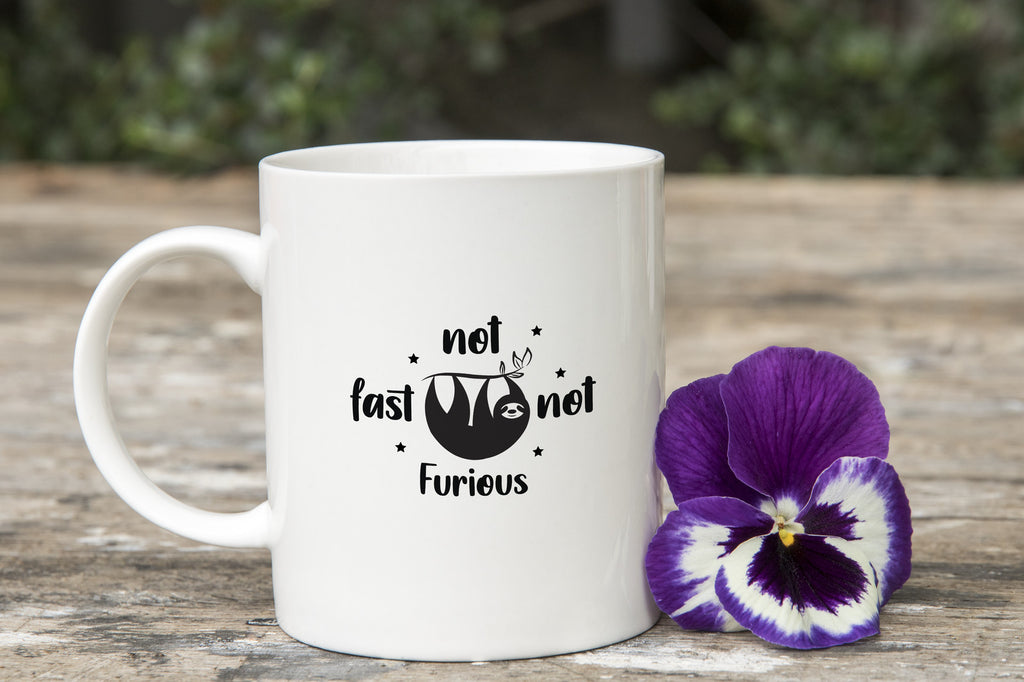 Sloth Not Fast Not Furious Coffee Cup Funny Novelty Mug Gift