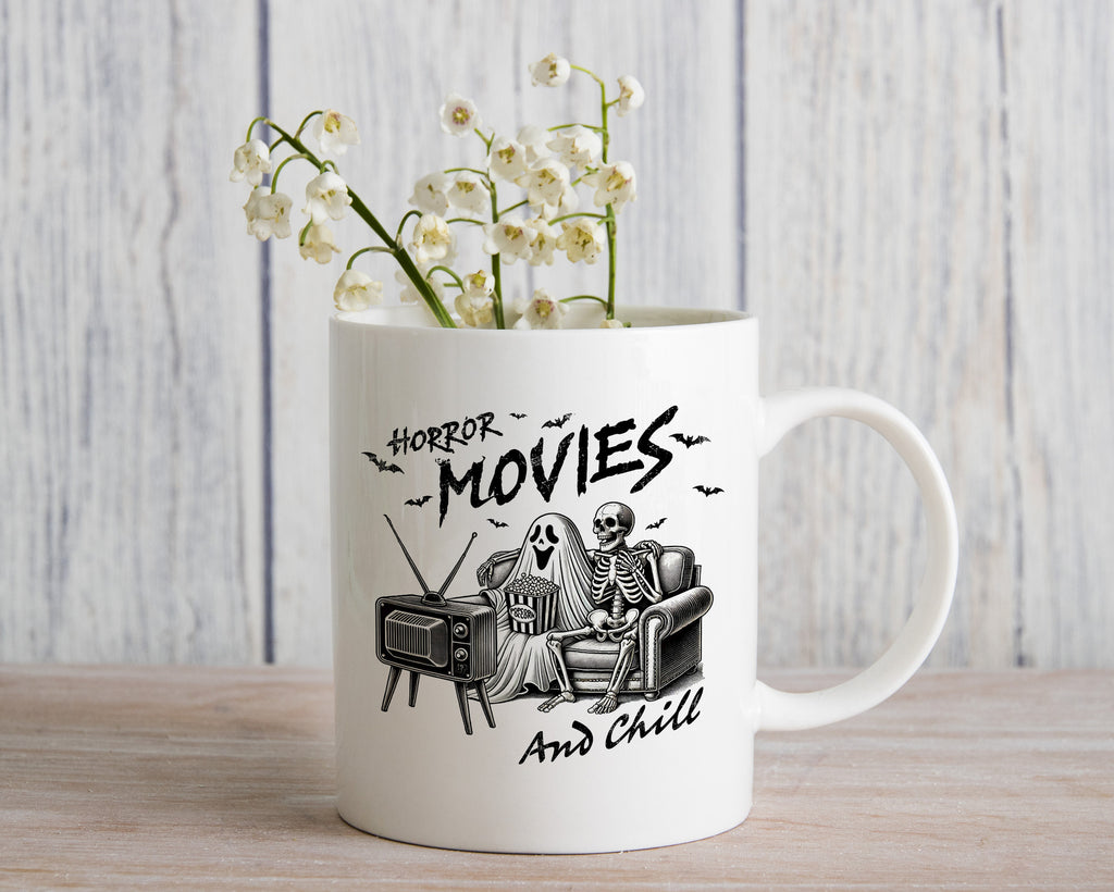 Horrow Movies and Chill Novelty Mug Coffee Cup