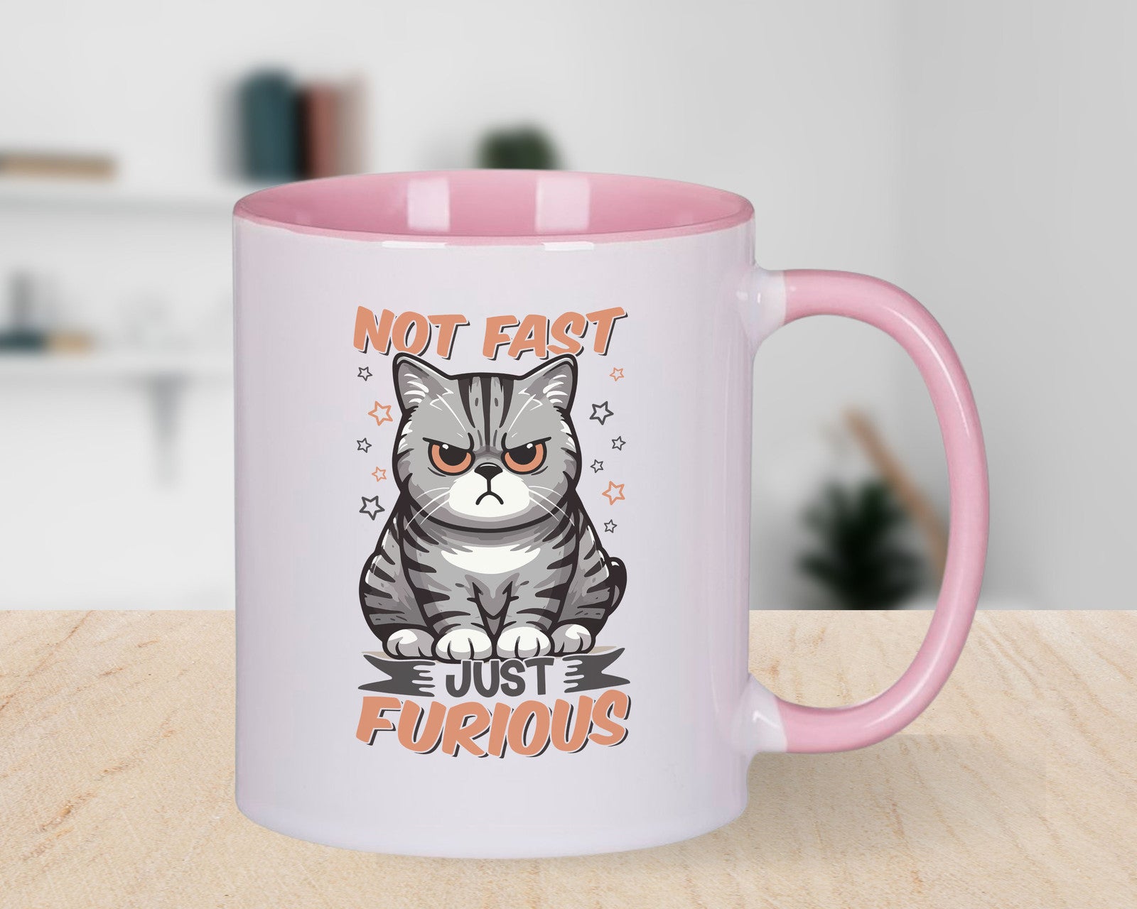 Not Fast Just Furious Cat Novelty Mug Caffeine Tea Cup