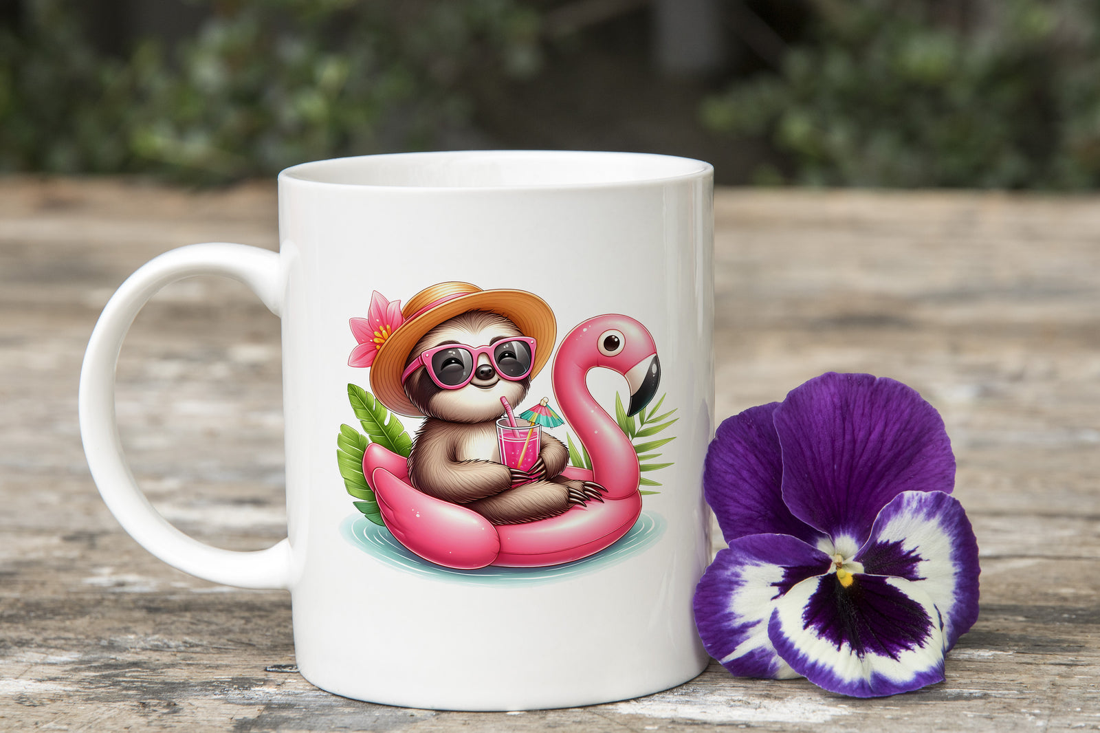 Summer Holidays Sloth Novelty Mug Caffeine Inflatable flamingo Tea Cup