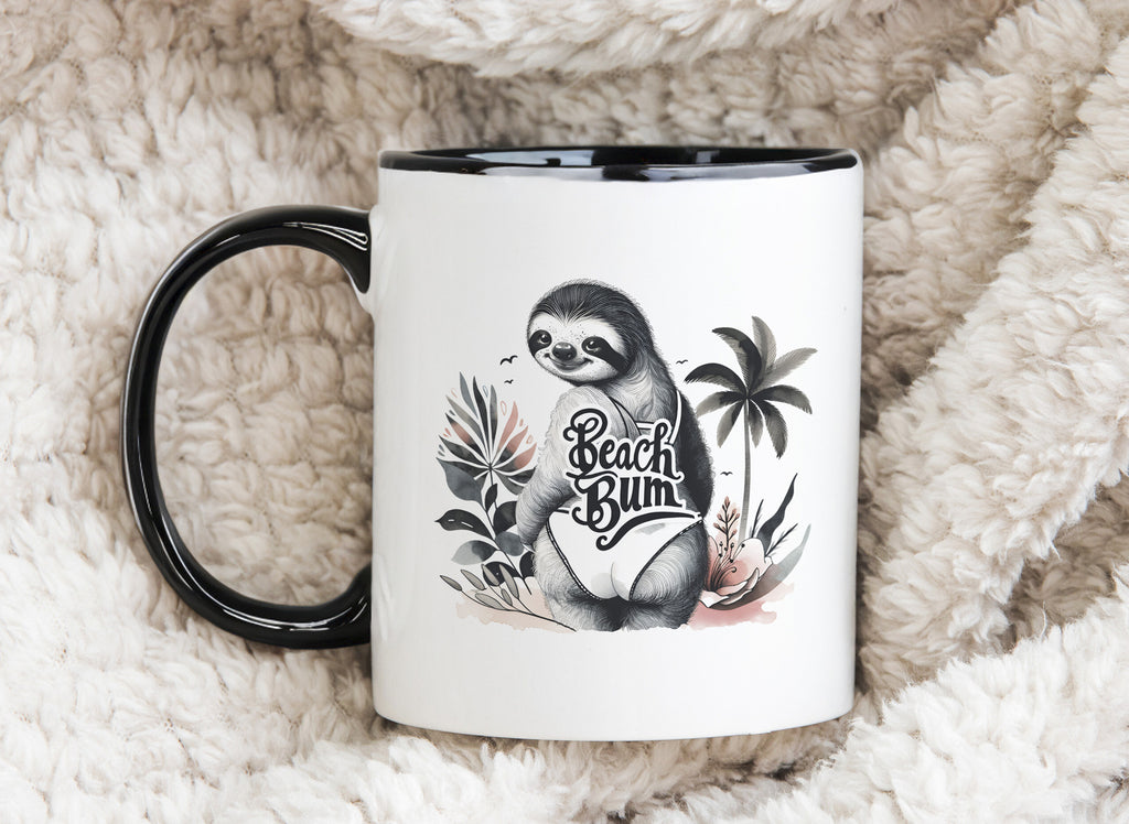 Funny Beach Bum Sloth Novelty Mug Coffee Cup Tea Gift