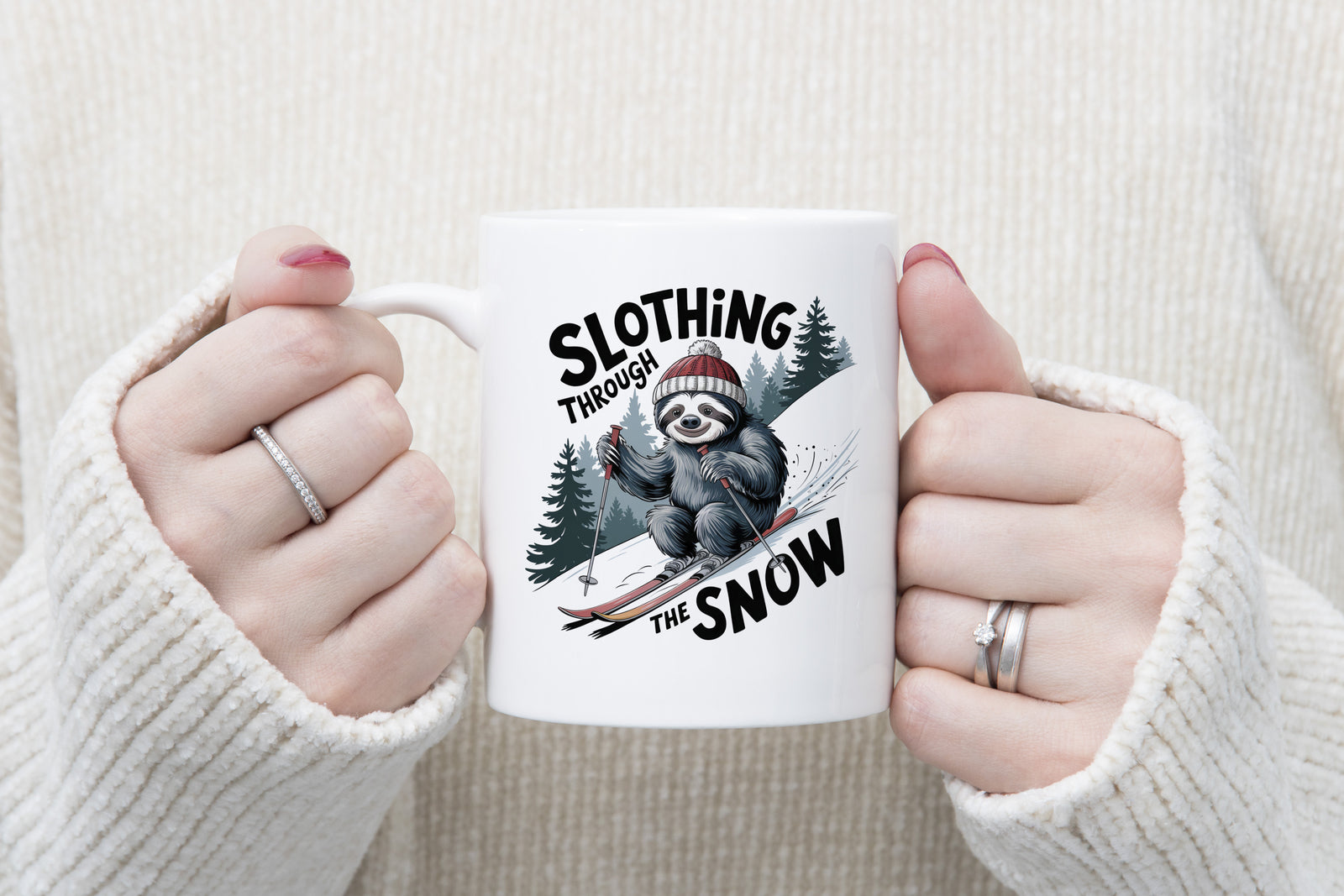 Christmas Sloth Mug Slothing Through the Snow Coffee Novelty Cup