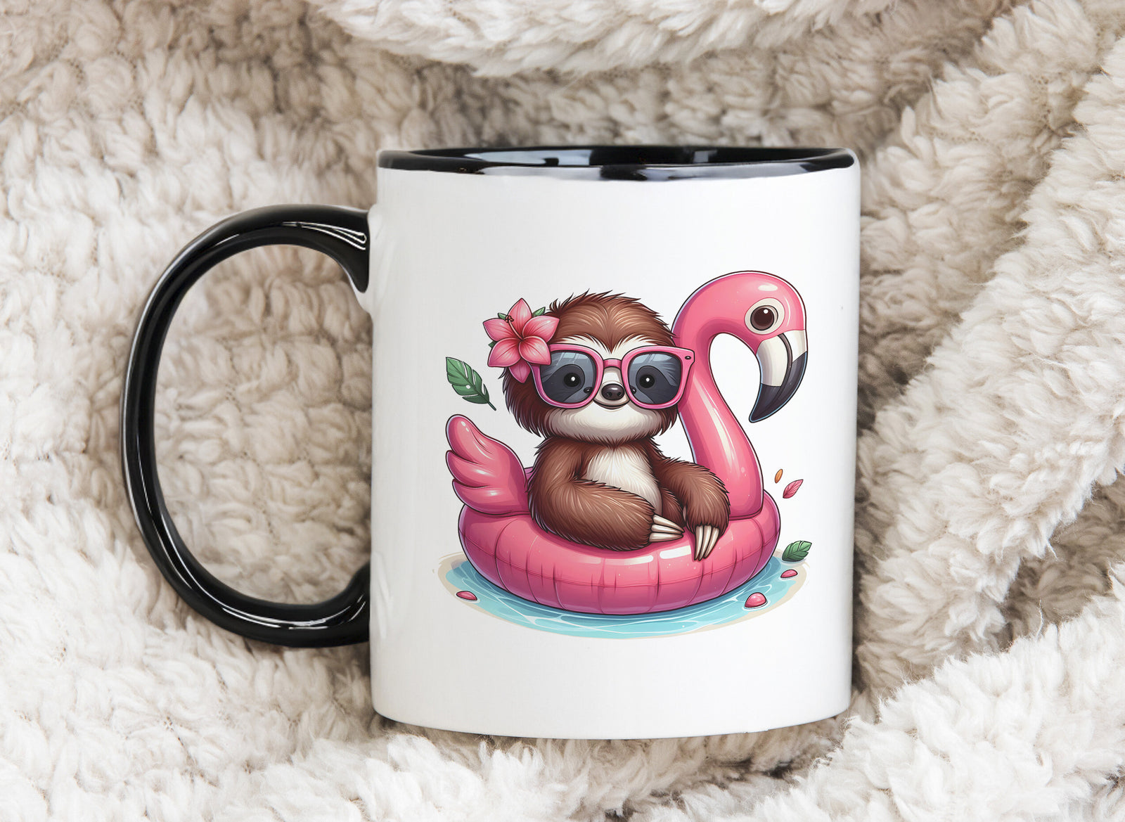 Sloth Summer Float Novelty Mug Fun Coffee Cup