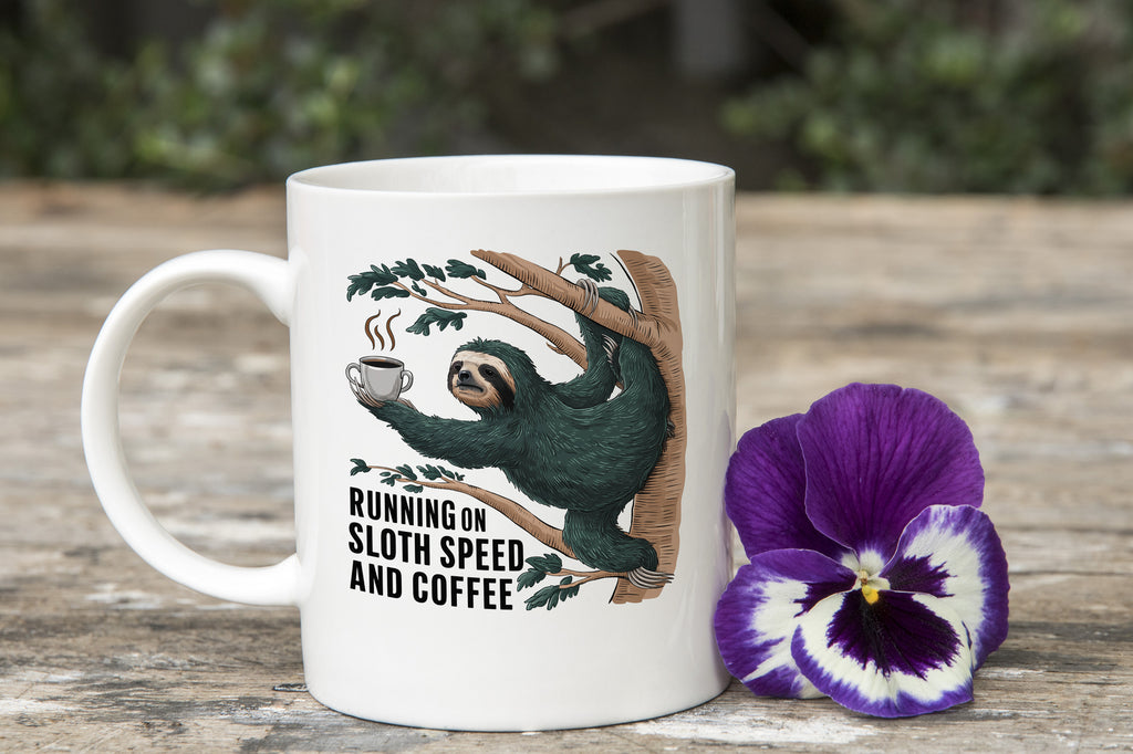 Running on Sloth Speed and Coffee Novelty Mug Tea Cup