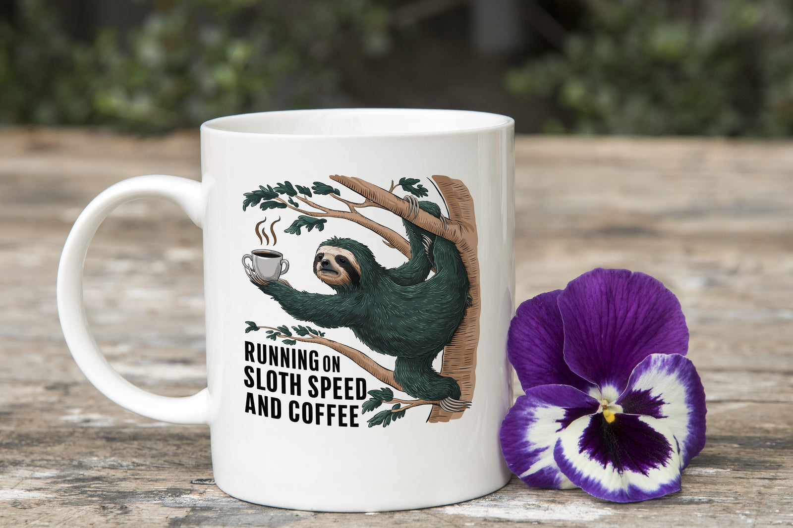Running on Sloth Speed and Coffee Novelty Mug Tea Cup