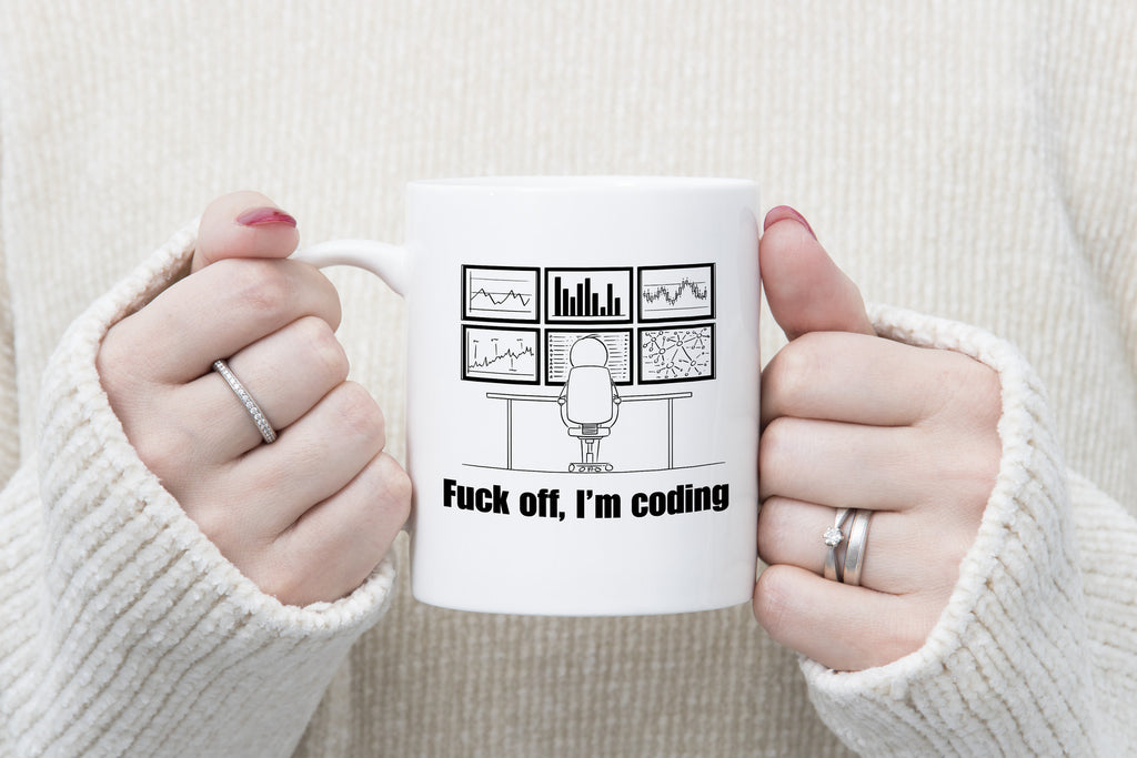 Go Away I'm Coding Novelty Mug Funny Geek Adult Coffee Cup F off