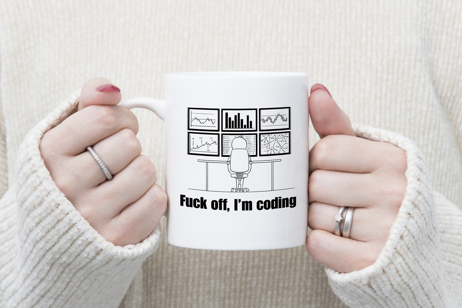 Go Away I'm Coding Novelty Mug Funny Geek Adult Coffee Cup F off