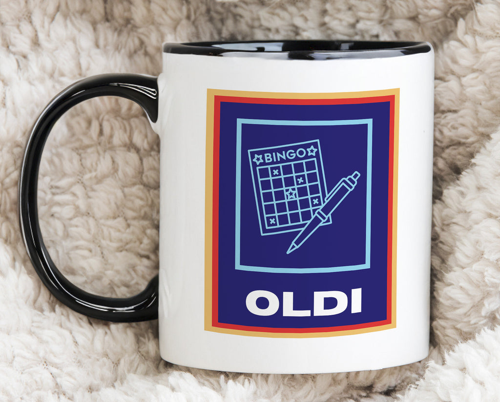 Oldi Bingo Funny Novelty Mug Aldi Parody Old Man Woman