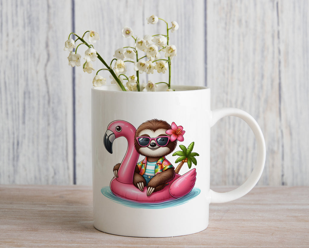 Summer Hat Sloth Novelty Mug Caffeine Pool Party Inflatable flamingo Tea Cup