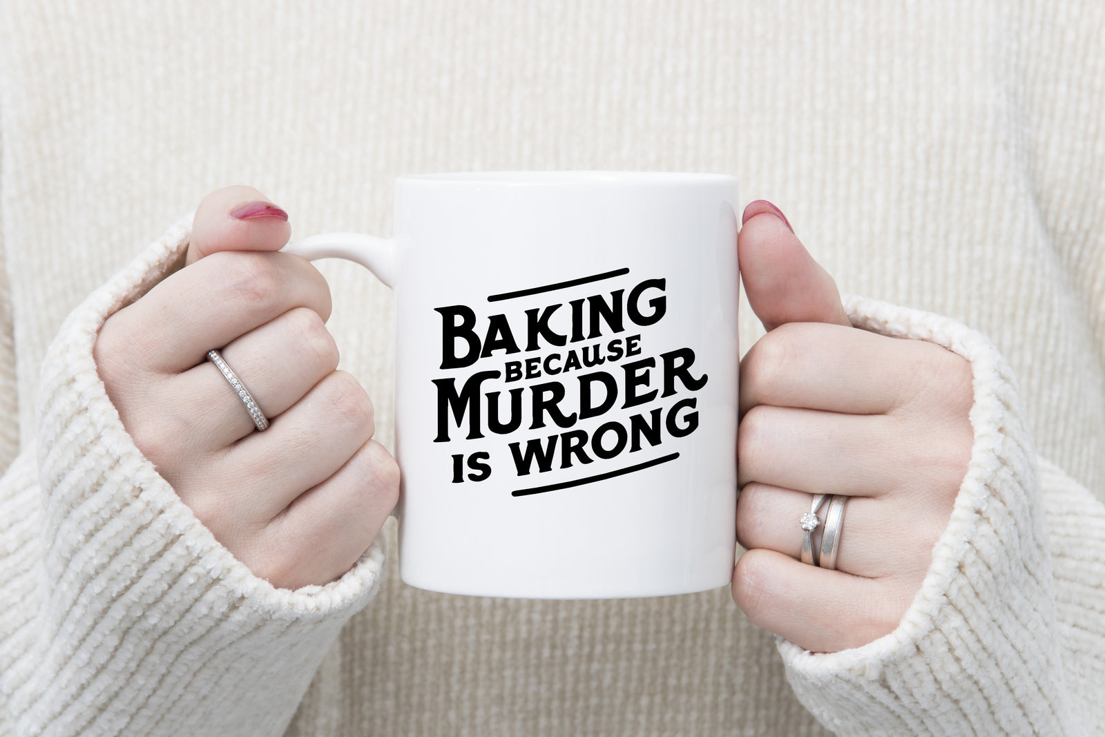 Novelty Mug Baking Because Murder is Wrong Fun Coffee Cup